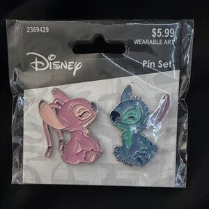 Disney Pink and Blue Character Pin Set